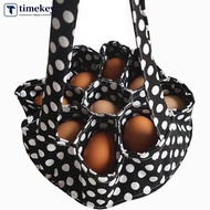TIMEKEY Farm Egg Collection Basket Canvas Storage Bag with Handle Multi-Pocket Organizer J1K4