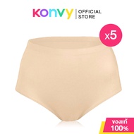[แพ็ค 5 ชิ้น มีตัวเลือก 2 สี] Sabina Panty Zone Seamless Series Mid Waisted Size M 5pcs กางเกงในทรงเ