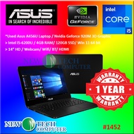 #1452 *Used Asus A456U Intel Core i5-6200U 4GB 120GB SSD Nvidia GF 920MX Win11 c/w 1 Year Warranty