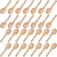 Paterr 200 Pcs 3.94" Small Wooden Spoons Mini Wooden Teaspoon Bulk Small Serving Spoons Condiment Spoons for Honey Cooking Kitchen Utensil Seasoning Jar Coffee Tea Sugar Tasting Salt Mustard Ice Cream