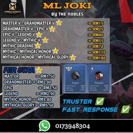 MLBB BOOSTING SERVICES/JOKI ML Mobile Legends Boost Rank Push Rank Push Account/100%fast response