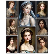 18th Century Beauty Oil Painting Poster HD Art Print Bedroom Home Hotel Wall Decor,No Frame Canvas P