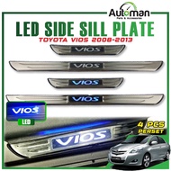 LED Door Side Sill Plate Step Toyota Vios 2008 - 2013 Blue Exterior Accessories Footstep