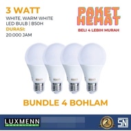 Luxmen LED Bulb, B50H Series, 3 Watt, White & Yellow