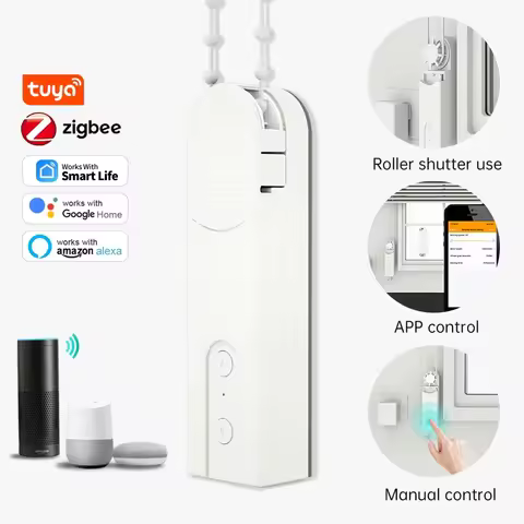 Tuya Smart ZigBee 3.0 DIY Chain Motorized Roller Shutter Blinds Shades Drive Curtain Motor Voice Con