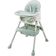 Baby High Chair, Low Chair, Baby Chair, For Children, Easy to Clean, Foldable, Adjustable, Play, Dining Chair, Compact, Baby Food, Multi-functional, Baby 6 Months to 5 Years Old, Present, Baby Shower, Green, 23.6 x 29.5 x 37.0 inches (60 x 75 x 94 cm)