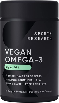 HŨ 60 VIÊN DẦU ALGAE THỰC VẬT THAY THẾ DẦU CÁ SR Omega-3 Fish Oil Alternative DHA & EPA Fatty Acids 