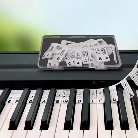 Piano Keyboard Stickers for 88/61 Key,Removable Piano Keyboard Note Labels for Learning Piano Notes 