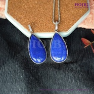 HOJB High Grade Afghanistan Lapis Lazuli 5A Pear S925 Silver Pendant 15x28mm θε―Άθ»δΌθ΄¨ιΏε―ζ±ιιη³5Aζ’¨ε½’S925ιΆεε 1