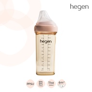 Hegen PCTO™ ขวดนม ขวดนมทรงเหลี่ยมPPSU ขวดนมสีชา ขวดนมPPSU ขนาด 11oz/330ml พร้อม จุกนมเสมือนนมแม่ เบอ