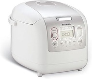 Toshiba White 4.0mm Thickness Copper Forged Pot with Nonstick Coating Electric IH Rice Cooker, 1.0L, RC-10NMFEIS