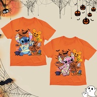 Baju jahitan Halloween, Tee jahitan Disney, Jahitan dan Angel Halloween Tee, Tee jahitan Spooky, Tee