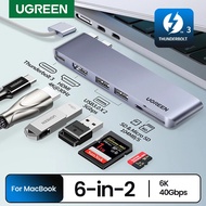 UGREEN Type C Multiport USB HUB 6-in-2 Multiport Adapter to USB 3.0 6K HDMI PD SD/TF Card Reader For