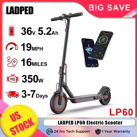 8.5'' AOVOPRO LADPED LP60 Electric Scooter 350W 19mph Speed Shock-absorbing Anti-skid ‎8.5 Inches Fo