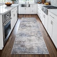 3x8 Kitchen Washable Runner Rug - Hallway Runner Rug with TPR Rubber Backing Non-Slip Low-Pile & Sta