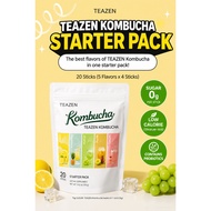 [TEAZEN] Kombucha Starter Pack 20 Sticks (5 Flavors x 4) | Korean Kombucha | Sugar-Free | 15 kcal | 