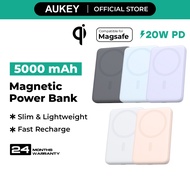 Aukey PB-MS03 MagFusion Slim 5000mAh Power Bank with MagSafe Compatible, Fast Charging