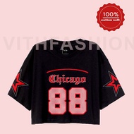 Crop top oversize chicago 88 star crop tee star women's top
