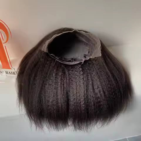 Kinky Straight Black Bob Hman Hair 100% 4x4 Closure Wigs 13x6 HD Lace Frontal Bob Cut Curly Afro Yak