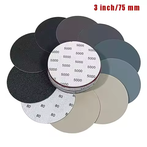 10/20/50 Pcs Sanding Discs 3 Inch Wet Dry Hook and Loop Sandpaper 75mm 60 To 10000 Grits For Wood Fi