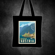 HALLSTATT AUSTRIA (EUROPE VINTAGE TRAVEL) Printed tote bag canvas