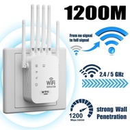 WiFi Extender 2025 6-Antenna Strong Signal, 1200Mbps Dual Band (5GHz/2.4GHz) Booster, Covers 12,000 
