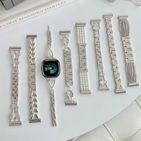 Star Light Metal Strap for Fitbit Versa 4 3 2 1 Lite Straps for Fitbit Sense 1 Sense 2 Watchband Sta