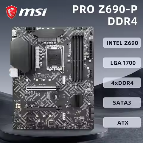 MSI PRO Z690-P DDR4 Motherboard Socket LGA1700 Supports i9-12900K i7-12700K CPU uses Intel Z690 Chip