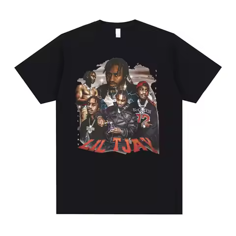 Vintage Rapper Lil Tjay Graphics T Shirt Hip Hop Destined 2 Win Print T-shirts Men Women Fashion Ove