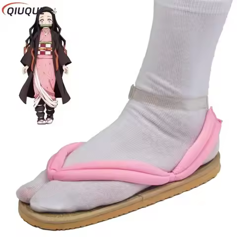 Anime Cosplay Adult / Kids Anime Kamado Nezuko Cosplay Clogs Kimono Flip-flops Geta Slippers Shoes 7