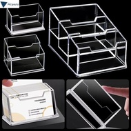 HCYEOU 1Pcs Bussiness Card Holder, Display Stand  Transparent Business Card Box, 1/2/3 Grids School 
