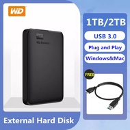 WD Elements External Hard Drive 2TB 1TB USB 3.0 Black Portable Storage Device Compatible with Window