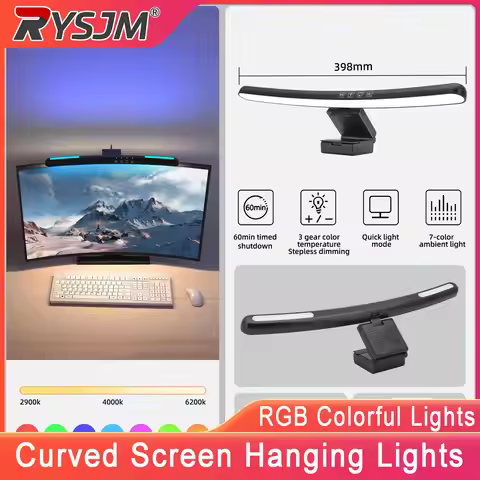 LED Computer Monitor Light Bar Curved Screen Hanging Lights Touch Switch Monitor Lamp Reading Desk L