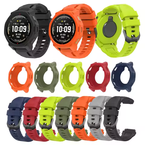 Silicone Strap For Amazfit T-Rex 3 Pro 44mm Replacement Watch Band+Protective Case