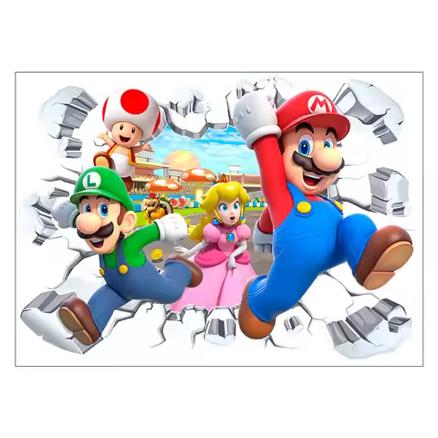 3D Mario Wall Stickers Super Mario Bros Wall Stickers Mario Cartoon Wallpaper Wall Decals Mario Wall