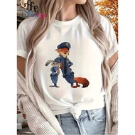 Disney T-Shirt, Women'S Disney "Animal Equation" Tommy And Nick Pattern T-Shirt - Soft And Casual T