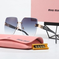 MIUMIU Rimless Square Fashion Sunglasses UV Protection Eyewear.jn