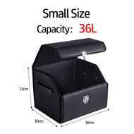 Car Storage Box PU Leather 65L High Capacity Auto Multiuse Car Trunk Storage Vehicle Organizer