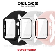 DENGQQ【Strap+Case】2-in-1 Design Hard PC with Tempered Glass Case 45/44/41/40mm +Watch band 41/40mm(S