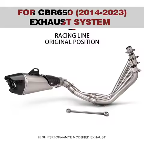 For CB650F CB650R CBR650 CBR650F 2014-2025 Motorcycle Exhaust Full System Front Mid Link Pipe Escape