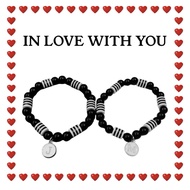 8mm Couple Intial Bracelet|Intial Charm Bracelet |Beads Bracelet |Gelang Gelang manik |Gelang Nama c