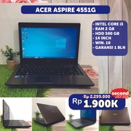 Laptop Acer Aspire 4551G Intel Core i3 Ram 3GB/500 GB 14 Inch Bekas