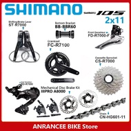 SHIMANO 105 R7000 IIIPRO Mechanical Disc Brake Groupset 2x11 Speed R7100 Crankset R7100 Front Rear D