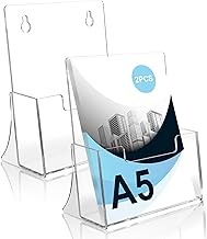 Samamoca Pack of 2 Acrylic Flyer Stands A5, A5 Clear Leaflet Holder, Table Brochure Stand, Flyer Sta