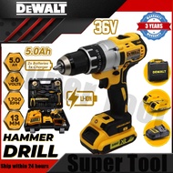 DeWALT Cordless Hand Drill Set 36V 2 Li-ion Batteries Portable Cordless Power Impact Drill 2 Speed