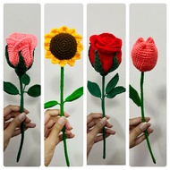 Roses Knitted Flowers Crochet Handmade1 !!️ Crochet Flower Crochet Flower Bouquet