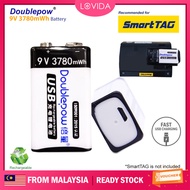 LOVIDA USB Rechargeable 9V Battery 3780 mWh Li-ion Battery Smart Tag