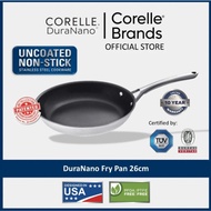 CORELLE DuraNano 26cm Fry Pan - Uncoated Non-Stick Stainless Steel Cookware (10 Years Warranty)
