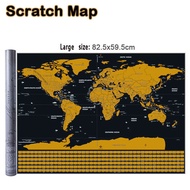 Scratch Off World Map Extra Large Black and Gold Scratchable World Map Poster Best Travel World Map 