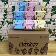 กระดาษทิชชู่ เช็ดหน้า Flamingo ห่อเล็ก ยกลัง คละสี 40ห่อ